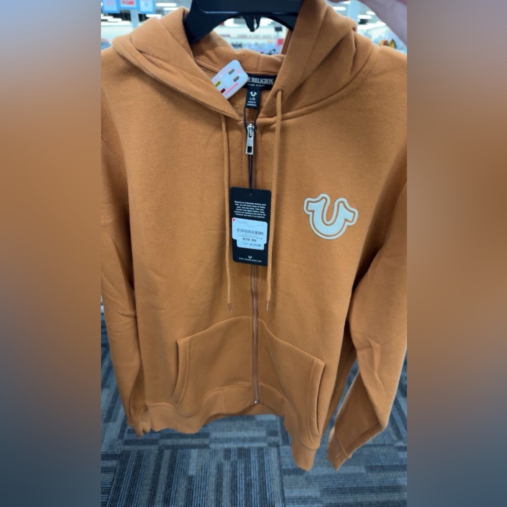 True religion zip up hoodie brown